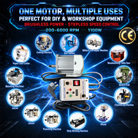 Kenop Motor Tanpa Sikat Daya Tinggi 1100W Kontrol Kecepatan Tanpa Tingkat Pengaturan, Start Stop Jarak Jauh, Poros Berulir 15mm untuk Mesin Sander Sabuk dan Pemoles