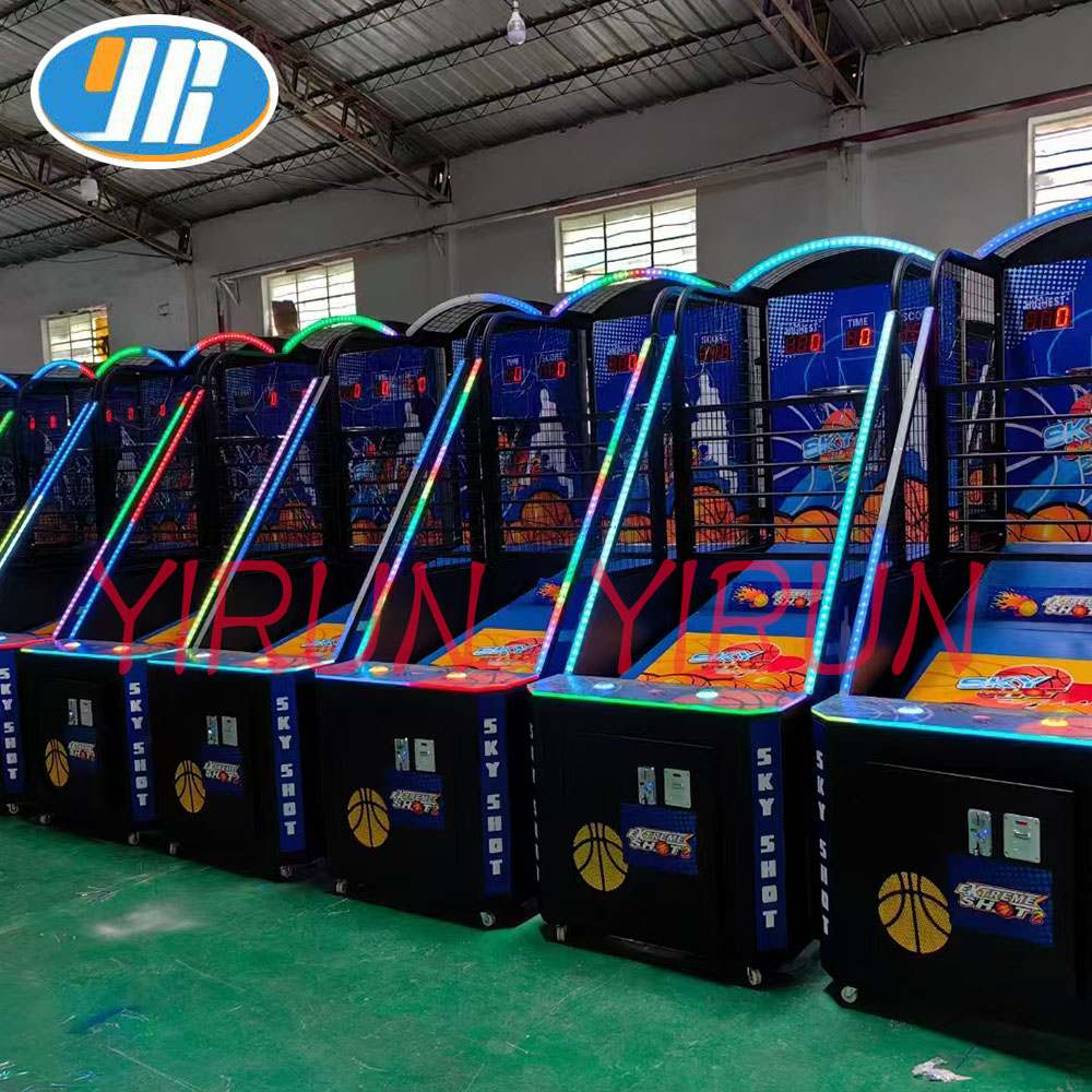 YIRUN Foldable Basketball Shooting Hoop Game Machine Arcade Coin Operated English Language for Game Centers