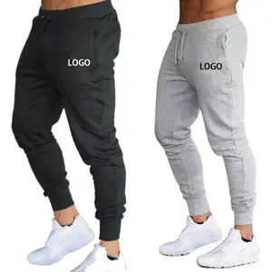 Qyoure calça esportiva masculina de algodão, logotipo personalizado mj70 slim fit com bolsos