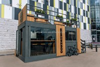 Mini Container Shop Portable Tiny House Liquor Bar Cabane extérieure pour Restaurant 10ft Kiosk Stand Deux étages avec terrasse