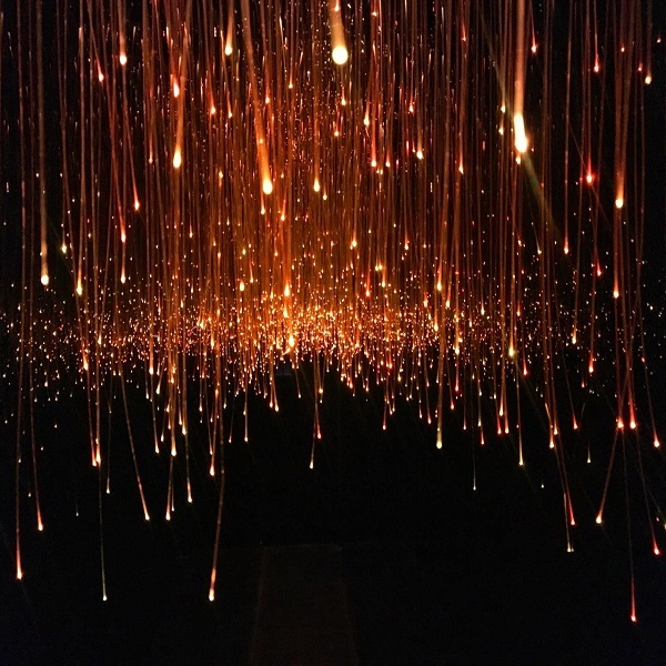 1.0mm 0.75mm PMMA RGBW Mixed Color Twinkle Star Vertical Optic Fiber Wire Pendant Light for bar Coffee House and Restaurant