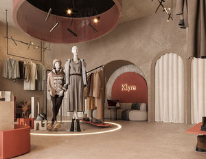 Estante de exhibición de venta al por menor personalizado para ropa Muebles de boutique Diseño de interiores de moda para tienda de ropa Tienda de telas Diseño de interiores - Product Image 3