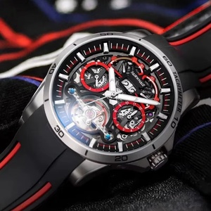 Montre mécanique pour homme Mark Fairwhale FW 6120, design tendance, boîtier en résine, bracelet en caoutchouc, étanche 3BAR, automatique, tourbillon - Product Image 3