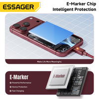 Câble de données USB-C à USB-C ESSAGER ES-X91 5A PD 100W pour ordinateur portable et téléphone, charge rapide, compatible avec iPhone, Samsung, Xiaomi