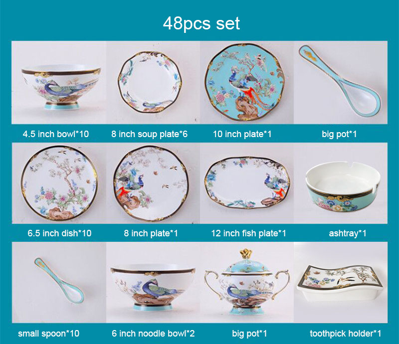 juego blanco de 48 piezas B