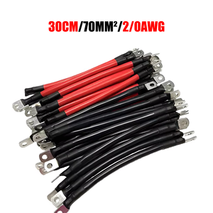 Câbles de <span class=keywords><strong>batterie</strong></span> pour onduleurs sur mesure 70mm² 2/0AWG, fil de cuivre étamé, isolation PVC, câble de 30cm pour <span class=keywords><strong>voiture</strong></span>, camion, camping-car, énergie solaire - Product Image 1