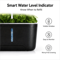 Jardinière hydroponique intelligente compacte 6 trous, connexion WiFi Tuya, éclairage LED automatique et circulation d'eau pour jardin de bureau