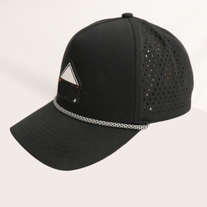 หมวกเบสบอลกันน้ำแบบ 5 ชิ้นส่วน พร้อมโลโก้ป้าย PVC น่ารัก ดีไซน์รูระบายอากาศแบบเลเซอร์ หมวก Snapback แบบมีเชือก หมวกกอล์ฟ - Product Image 4