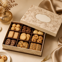 Boîte en carton pour biscuits avec compartiments séparés pour l'emballage de desserts, emballage de luxe personnalisé imprimé