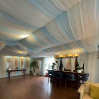 Tissu de drapage de plafond Muwei, drapé de plafond en soie de lait pré-plissé pour la décoration intérieure de tente, mariage, événement, hôtel
