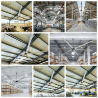 Großer 5,5m 6-Blatt HVLS Energiesparender Permanentmagnet Industrie-Deckenventilator Aluminiumlegierung-Flügel Kugellager 720000 m³/h