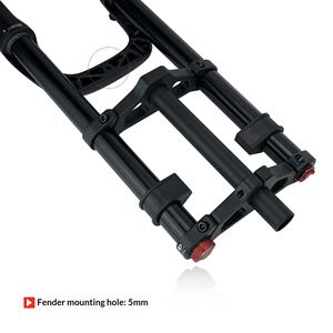 Bicicleta eléctrica de nieve y playa, Fat Bike 20x4.0 26x4.0 MTB <span class=keywords><strong>DH</strong></span> con suspensión neumática, QR 9*135mm 15*135mm, horquilla de doble corona con recorrido de 190MM - Product Image 6