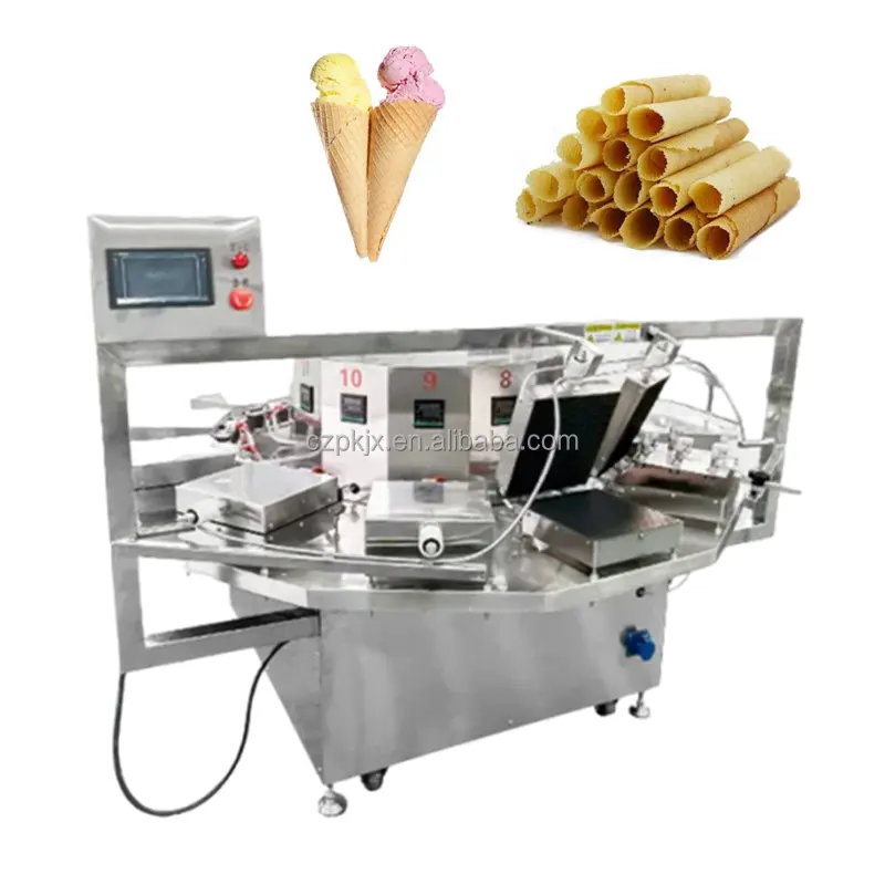 자동 아이스크림 와플 콘 메이커 기계 만들기 설탕 웨이퍼 아이스크림 콘 베이킹 성형 기계