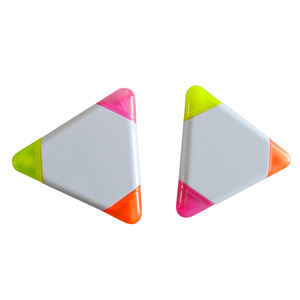 Stylo surligneur promotionnel 3 en 1, marqueurs à pointe plate en feutre avec logo personnalisé en forme de cercle en forme de triangle pour la papeterie scolaire - Product Image 1