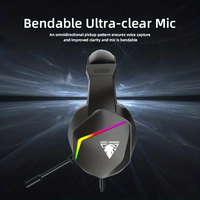 Headset Gamer Over-Ear Berkabel USB 3.5mm dengan Indikator Baterai Digital, Prinsip Dinamis, Suara Berkualitas untuk PC, Ponsel, dan DJ