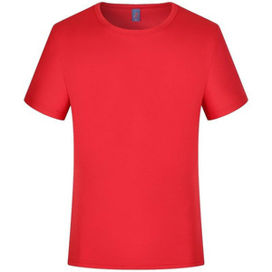 Custom Made Solid Color Quick Dry T-Shirt Crew <b>Neck</b> Short Sleeve Polyester Leisure Wear - Product Image 3