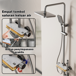 Pano.V 2025 Avant-garde Piano <b>Key</b> Shower Set with LED Strip Light High Pressure Rain Shower Head for Luxury Hotel Bathroom Proje - Product Image 5