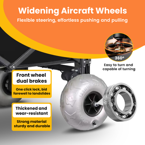 Chariot de plage multifonctionnel portable et pliable OEM ODM, chariot électrique rechargeable à grandes roues, structure en maille, outils - Product Image 3