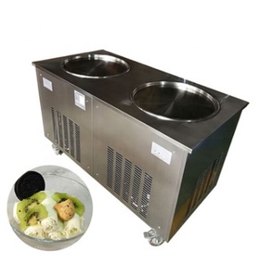 プロの自家製110vダブルパンインスタント揚げアイスクリームロールマシン - Product Image 1