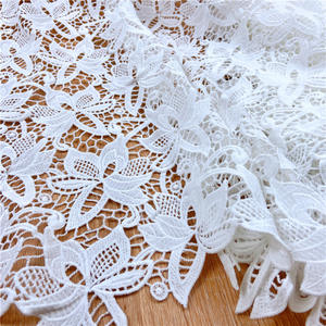 थोक पानी में घुलनशील सफेद कढ़ाई फीता कपड़े के लिए मिल्की गुईशुद्ध फूल फीता कपड़े mf72 - Product Image 4