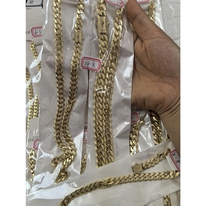 Cadena Cubana Mónaco Impermeable de Oro 14k, Juego de Joyería de 6mm, 8mm, 10mm, Cierre Miami 6S para Mujer y Hombre - Product Image 1