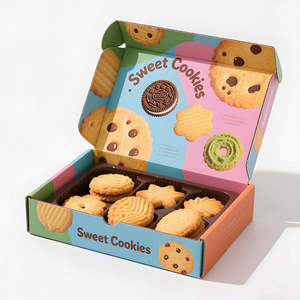 Boîtes d'emballage en papier personnalisées avec logo, pliables, en carton alimentaire, imprimées, pour biscuits, gâteaux, pâtisseries, beignets, macarons, bonbons - Product Image 2