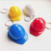Porte-clés décapsuleur en plastique en forme de mini casque de chantier avec logo personnalisé