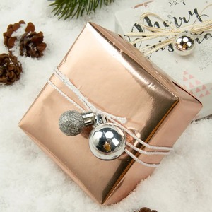 <b>Christmas</b> Gift Wrap Paper Roll Set Featuring Reindeer <b>Tree</b> Leaves Design Eco-Friendly Recyclable Metallized 100GSM Double-Sided - Product Image 2