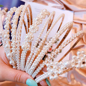 ファッションカスタム女性韓国のシンプルなヘアアクセサリー女性のための編組パールヘアバンド - Product Image 1