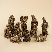 Set de 11 Piezas de Adornos de Estatuas de Personajes de Gerencia, Estilo Transfronterizo, Resina Epoxi, Escultura Artística, Artesanía Navideña