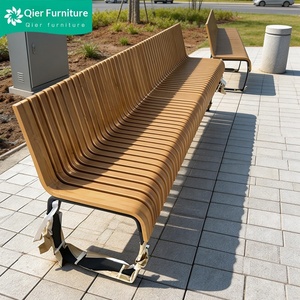 <b>Leisure</b> Chair Outdoor Stainless Steel Curved <b>Bench</b> Finished Chair Scenic Areas Parks Squares Tree-side Chair Imitation Wood - Product Image 3