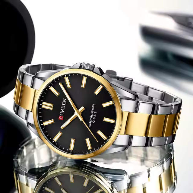 CURREN Watch for Men 9090 Fashion Classic Quartz Luminous Hands Wristwatches Stainless Steel Waterproof Clock Relojes Hombre