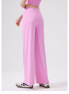 Pantalon de sport pour femme à taille élastique avec cordon de serrage, coupe large, léger, très élastique, coupe décontractée, pour yoga et entraînement, vente en gros - Product Image 4
