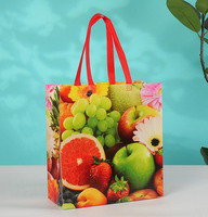 Herbruikbare Biologisch afbreekbare Non-Woven fruit-shoppertasjes met aangepast logo, digitale bedrukking, gesealde handvatten, promotionele reclame