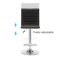 Tabourets de bar contemporains en cuir PU noir réglables avec dossier carré et base pivotante en métal pour usage commercial (vente en gros)