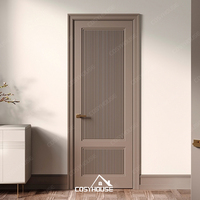 Porte intérieure en rotin cintrée de style français, en bois massif avec panneau en cannage pour appartement, chambre et salon