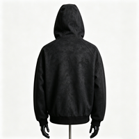 Blouson bomber oversize en similicuir noir pour homme avec fermeture éclair, capuche, poignets et ourlet côtelés, motif lettres et logo frontal – Style streetwear hiver