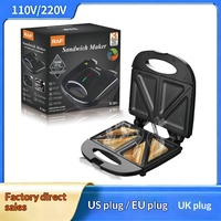 Machine à gaufres, beignets, steaks et crêpes antiadhésive en plastique, appareil de cuisson électrique domestique 850W avec tube chauffant