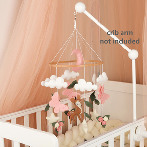 <span class=keywords><strong>Mobile</strong></span> <span class=keywords><strong>pour</strong></span> <span class=keywords><strong>bébé</strong></span> cerf, décoration de chambre d'enfant sur le thème de la forêt, animaux en feutre pastel, jouets suspendus <span class=keywords><strong>pour</strong></span> berceau - Product Image 2