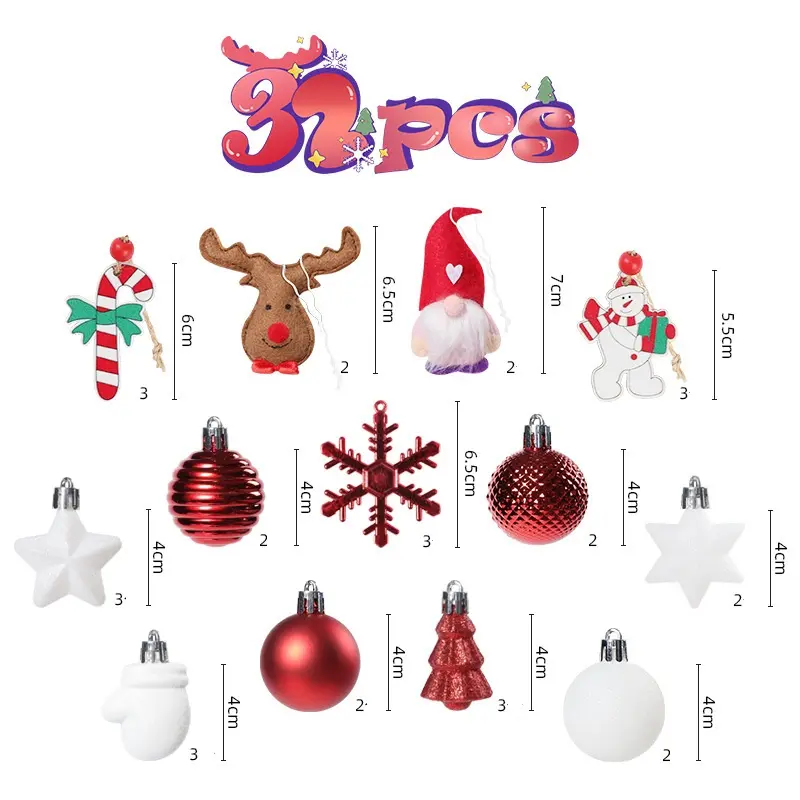 Ornamenti natalizi appesi piccoli regali confezione da 32 decorazioni natalizie alberi di natale