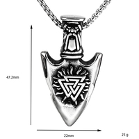 Liontin Viking Baja Tahan Karat 316L Kompas Rune Personalisasi Jangkar Kapal Modis Liontin Kalung Pria Serbaguna Grosir