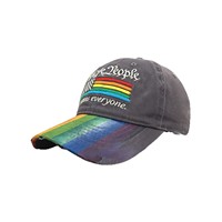 Casquette de baseball unisexe 6 panneaux en polyester/coton, style urbain tendance, motif arc-en-ciel coloré brodé, toutes saisons