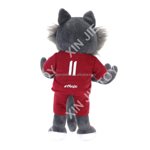 Nuova Idea di Prodotto: Peluche Personalizzato con Logo della Squadra, Giocattolo di Peluche a Forma di Lupo Grigio, Mascotte della Squadra, Giocattolo Morbido a Forma di Lupo - Product Image 2