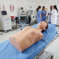 Mannequin de RCP demi-corps avec voyant lumineux rouge-vert pour signalisation d'erreur, mannequin de réanimation en PVC souple pour hôpitaux et écoles CE/ROSE/ISO