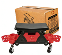 Chariot d'atelier roulant en fer pour mécanicien, avec rangement d'outils mobile, pour réparation automobile, avec fonction de genouillère et de siège, OEM/ODM