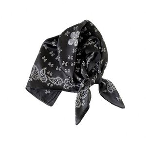 Pañuelo Cuadrado de 70cm con Estampado de Anacardos Negros para Mujer, Multiusos como Cinturón, Banda para el Cabello, Decoración Premium, Suministro de Fábrica - Product Image 5