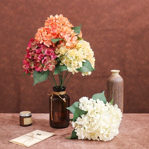 Artificial Five-Headed Snowflake Hydrangea Tabletop Floral Arrangement Bouquet Wedding Decor Handmade Long-Lasting 3-5 Years - Product Image 2