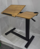 Table overbed Table de lit d'hôpital roue pivotante plateau roulant réglable sur chevet bureau à domicile Table d'ordinateur portable