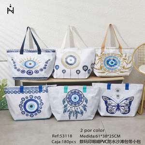 Sac de plage imperméable en PVC imprimé numériquement 61x38x25cm avec sangle de transport - Product Image 2