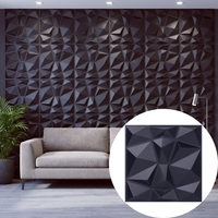 Panneaux muraux 3D en PVC noir personnalisés, imperméables, texturés en diamant, faciles à installer pour la maison, l'hôtel, le bureau